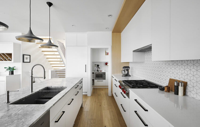Detailed cabinetry installation in a luxury kitchen
