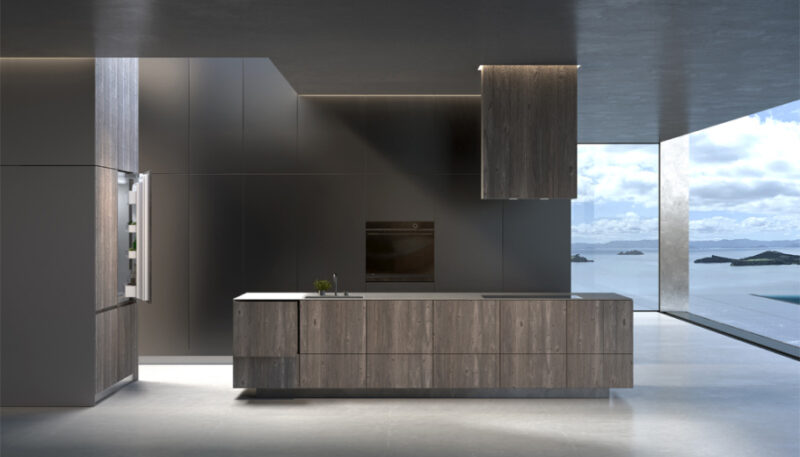 Bright modern kitchen with white cabinets