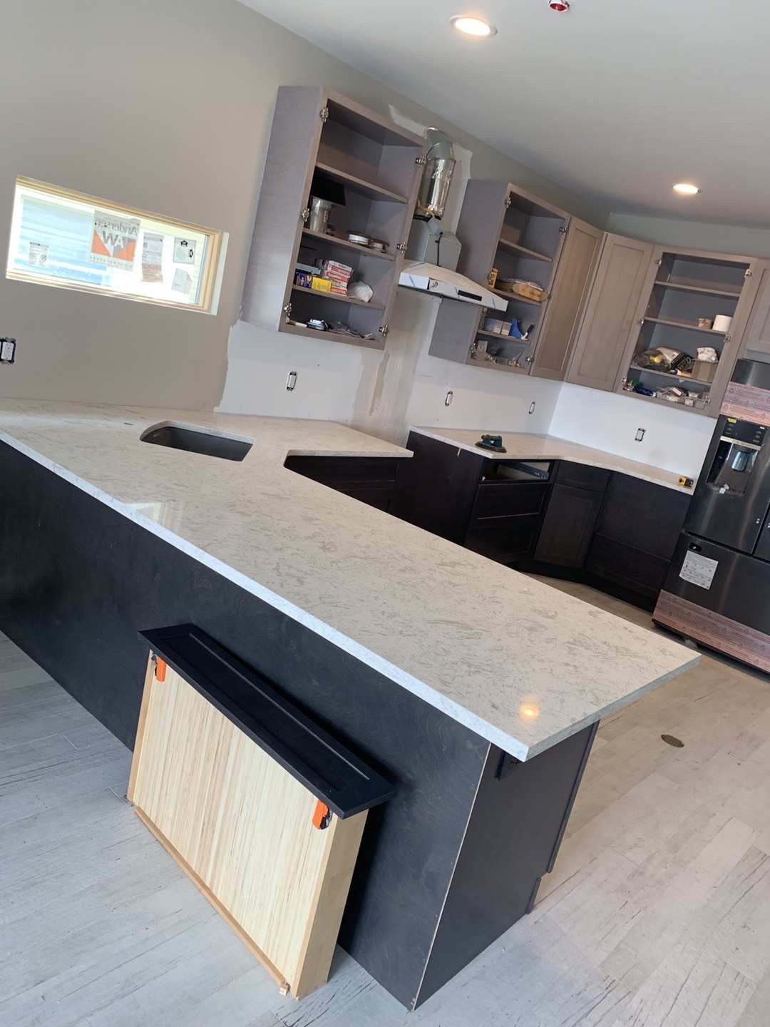 Custom vanity displayed in showroom