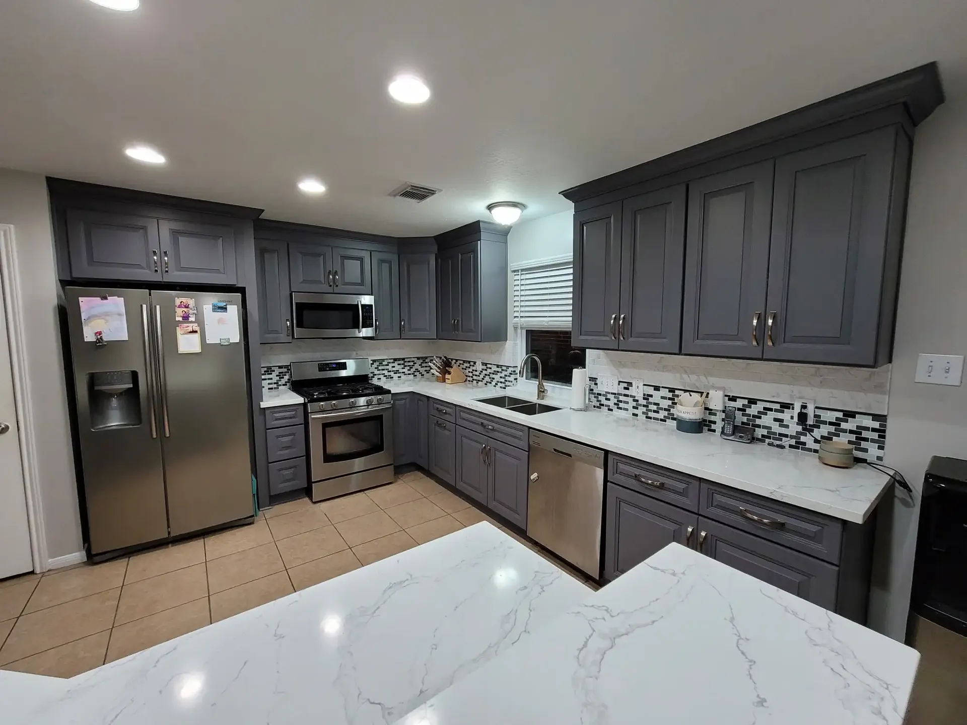 Complete kitchen transformation with new cabinets and countertops