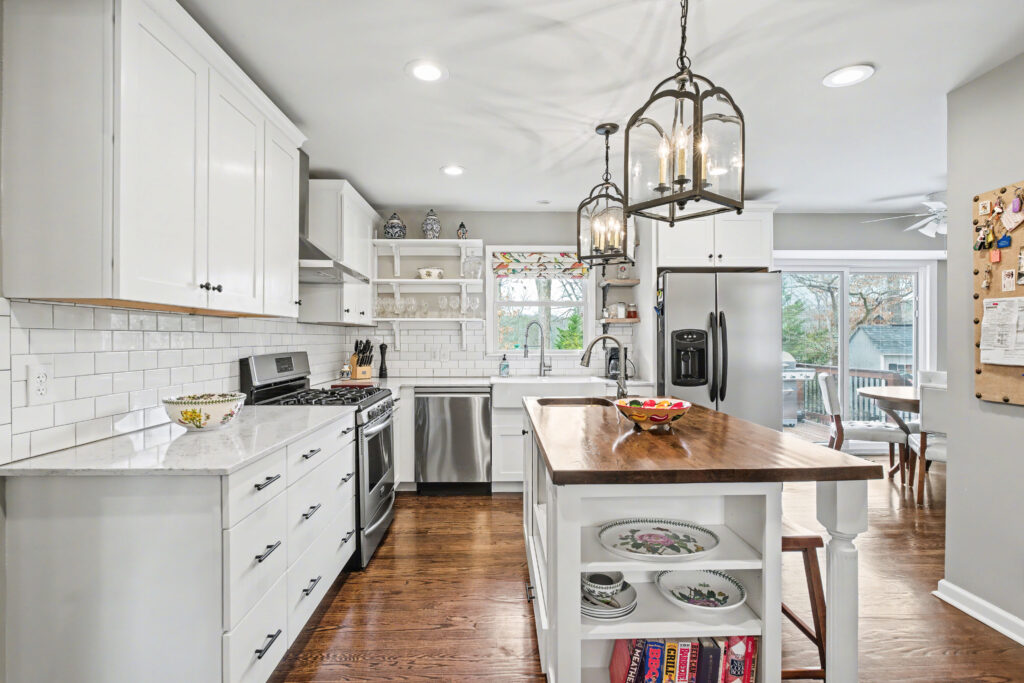 Finished kitchen featuring Lighthouse cabinets in install